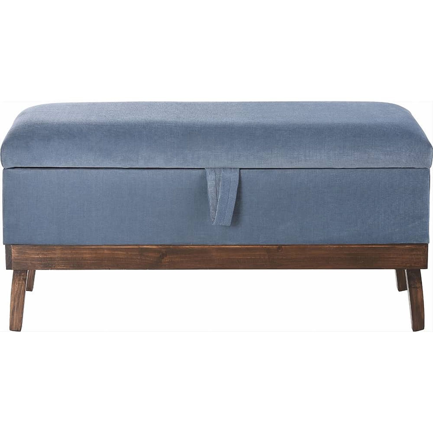 Banqueta Con Ba&uacute;l Incy Azul Petr&oacute;leo Felpa 120x40x50 Cm M&aacute;xima Design image number 0.0