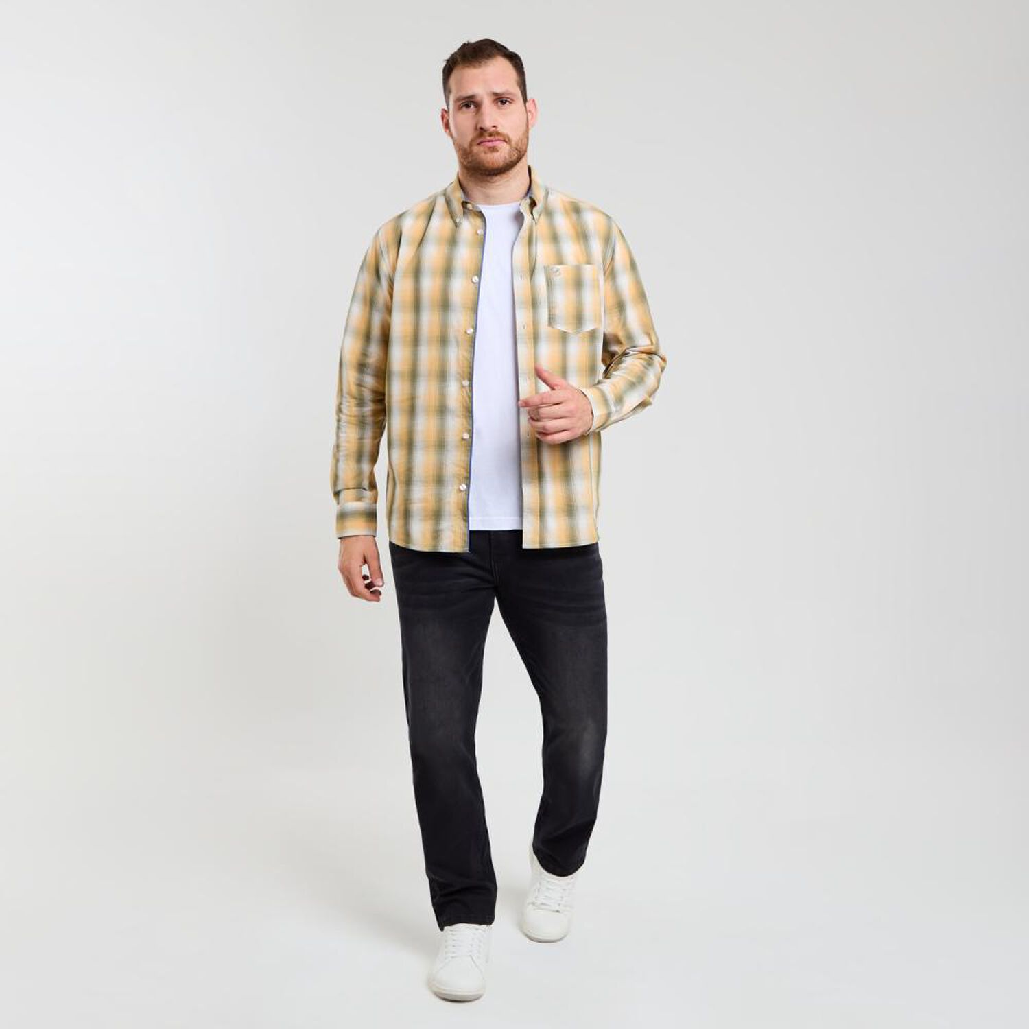 Camisa Cuadrille Regular Manga Larga Hombre Peroe image number 1.0