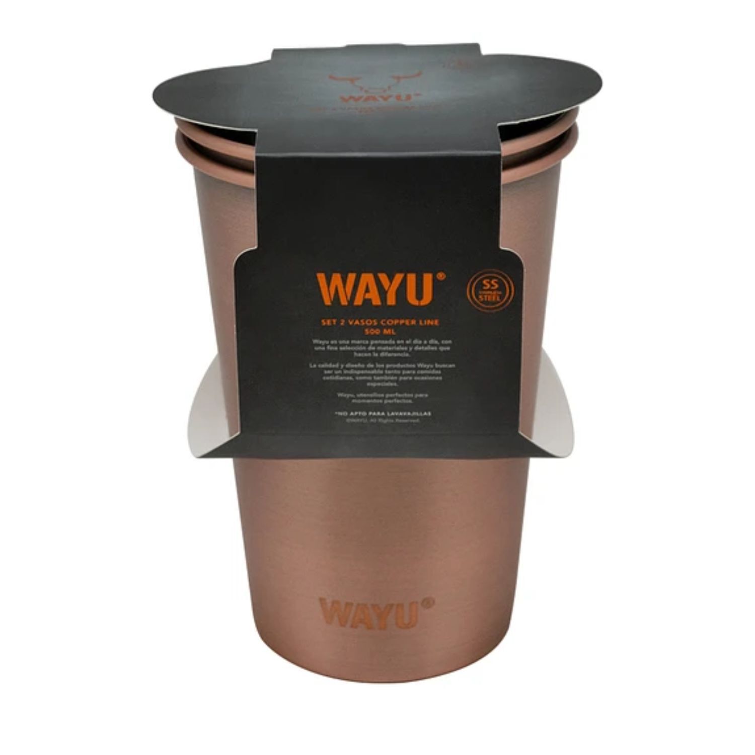 Set 2 Vasos 500ml Copper Line Wayu Cocteleria Tragos Cocina image number 3.0