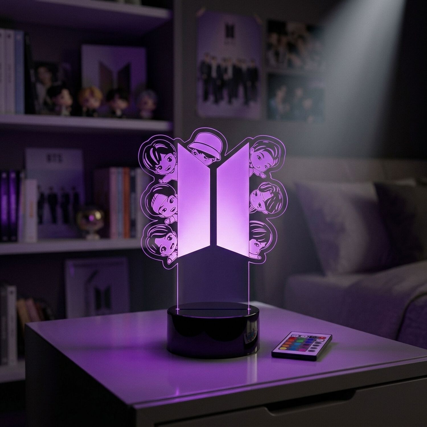 L&aacute;mpara 3d Bts Bts21 Control Remoto Estoykuku Modelo B image number 0.0