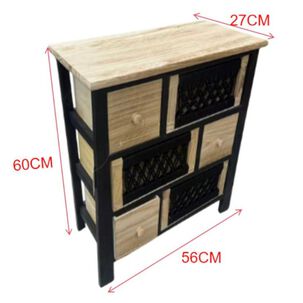 Cómoda De Madera Mesa Auxiliar Negro