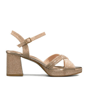 Sandalia Taco De Moda Con Pedrer&iacute;a Mujer Weide You536