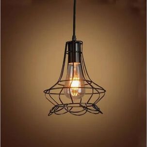 Lampara Jaula De Hierro Colgante + Ampolleta Led Vintage
