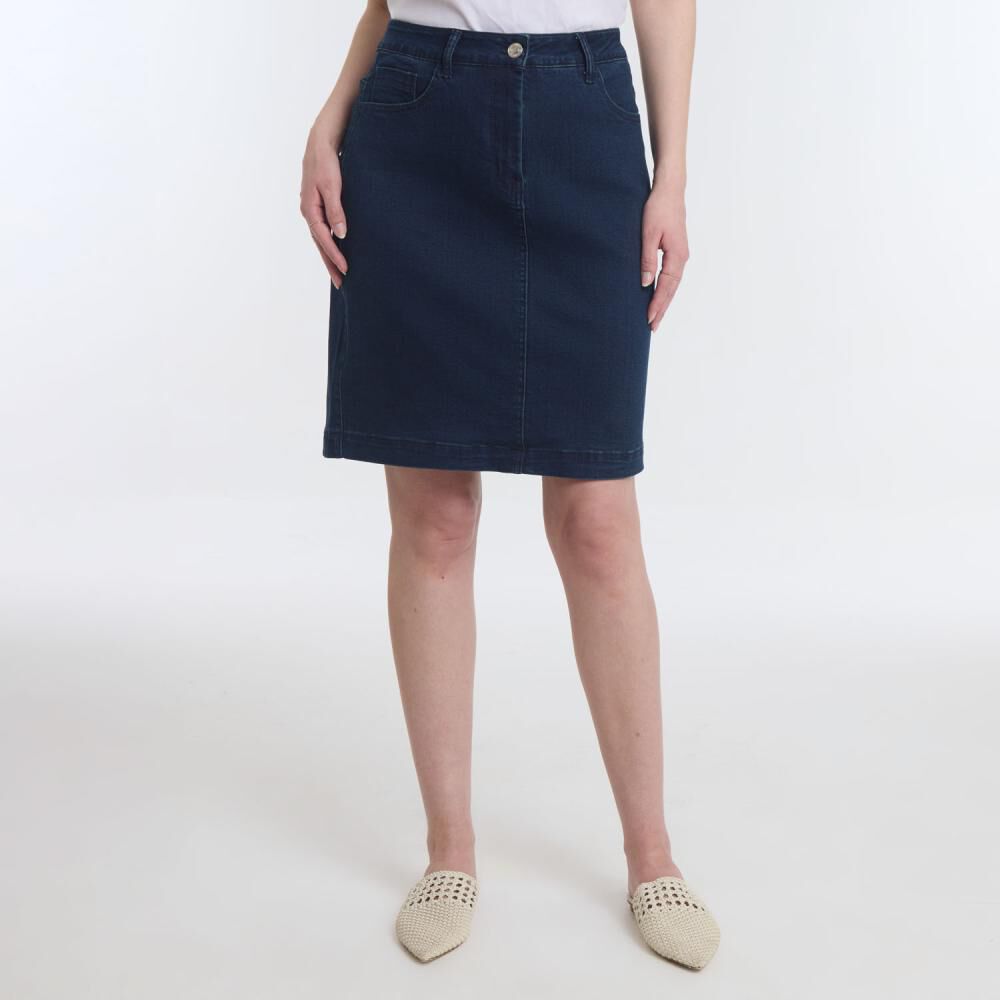 Falda Corta Denim Tiro Medio Regular Mujer Geeps image number 0.0