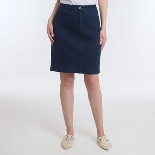 Falda Corta Denim Tiro Medio Regular Mujer Geeps