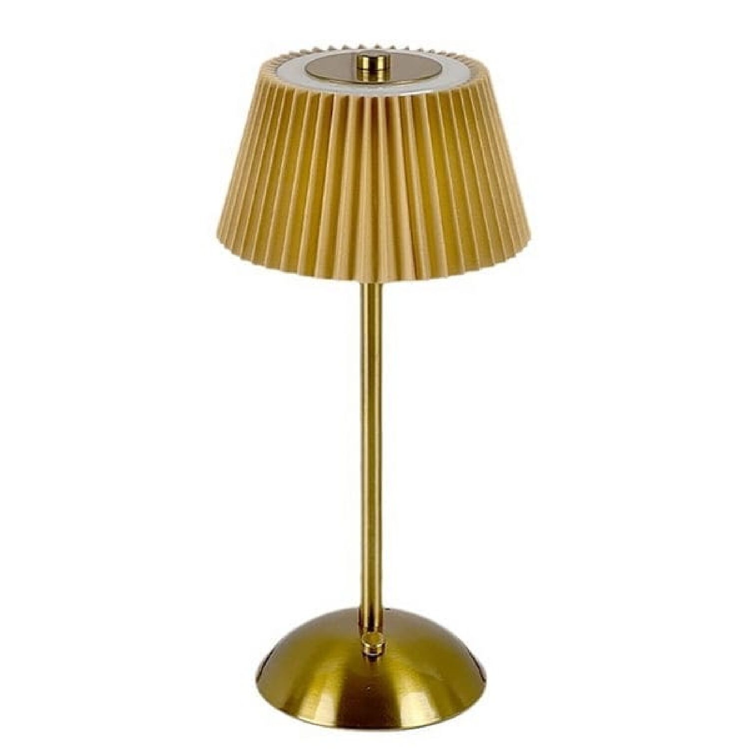 L&aacute;mpara De Mesa Led Recargable Usb Inal&aacute;mbrica Plisada Color Dorado. image number 0.0