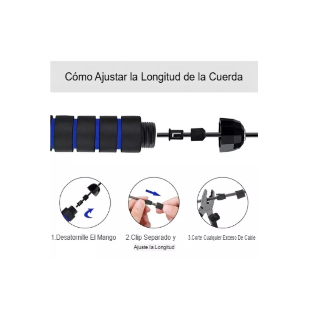 Cuerda Para Saltar Cardio Crossfit Deporte Velocidad Ajustab image number 3.0