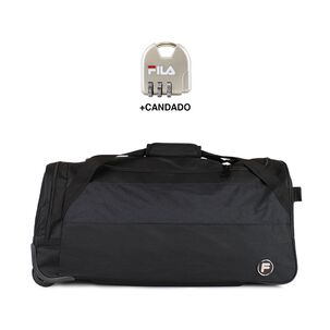 Bolso De Viaje Con Ruedas Fila Overland M 89lts Negro + Candado