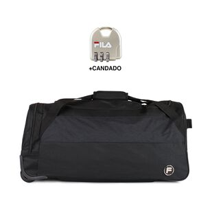 Bolso De Viaje Con Ruedas Fila Overland M 89lts Negro + Candado