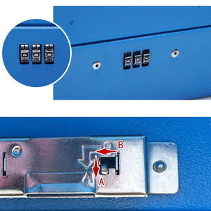 Caja Fuerte Metálica Con Clave De Seguridad Azul 33x9x24cm