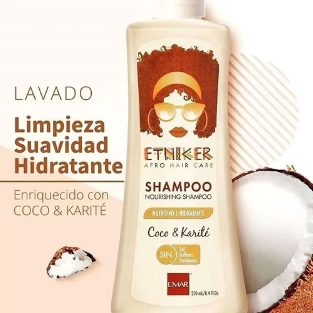 Shampoo Nutritivo E Hidratante Etniker Coco Y Karite 250 Ml image number 2.0