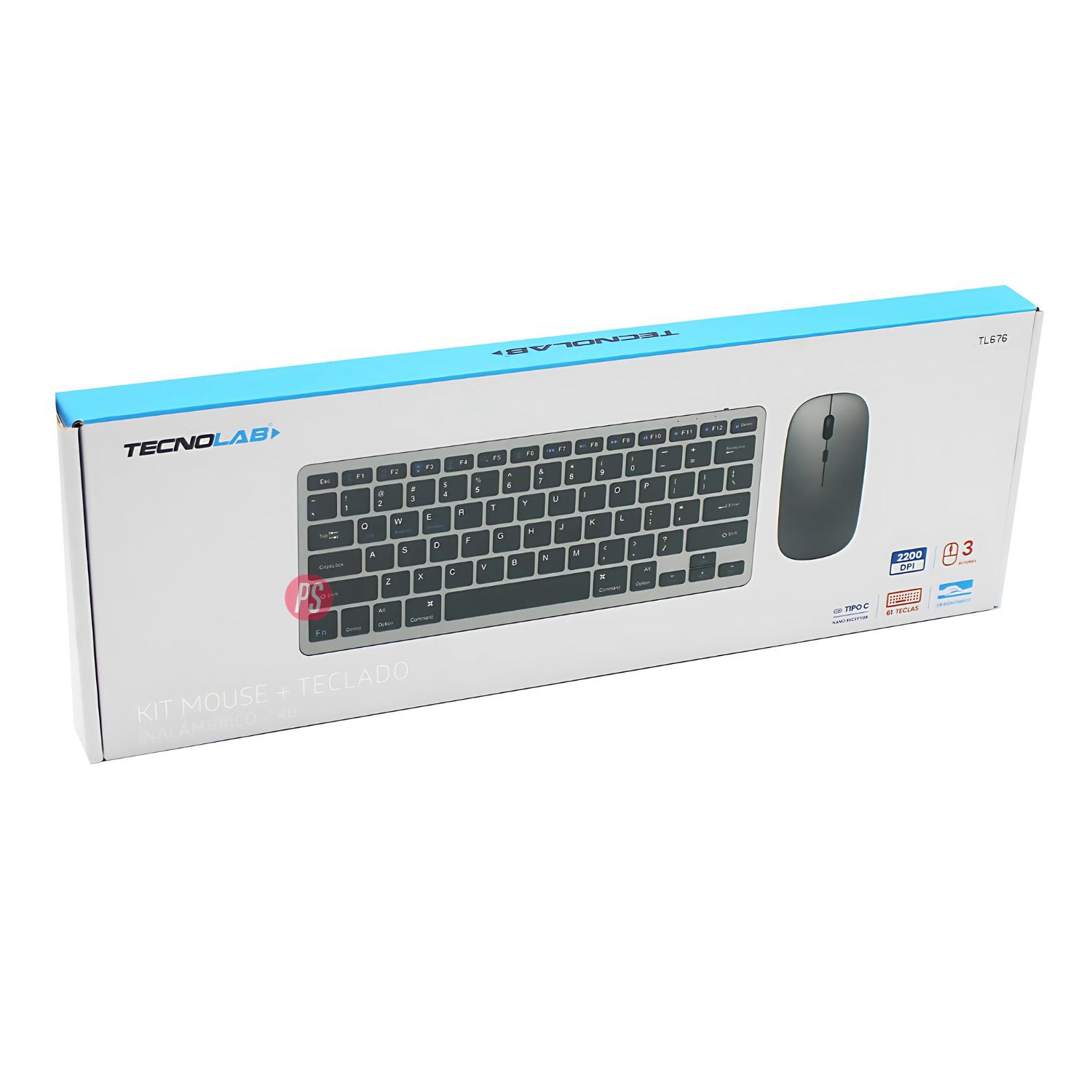 Kit Teclado + Mouse Inal&aacute;mbrico Usb-c Confortable - Ps image number 3.0