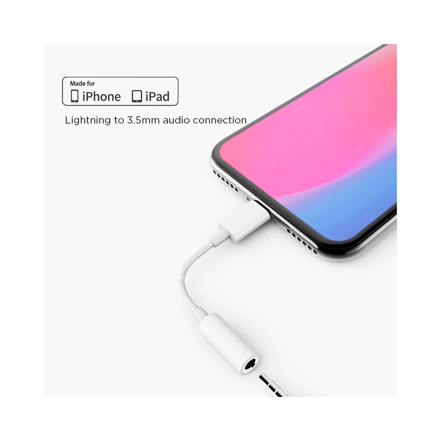Adaptador De Aud&iacute;fonos Compatible Iphone Lightning A Jack 3.5mm image number 6.0