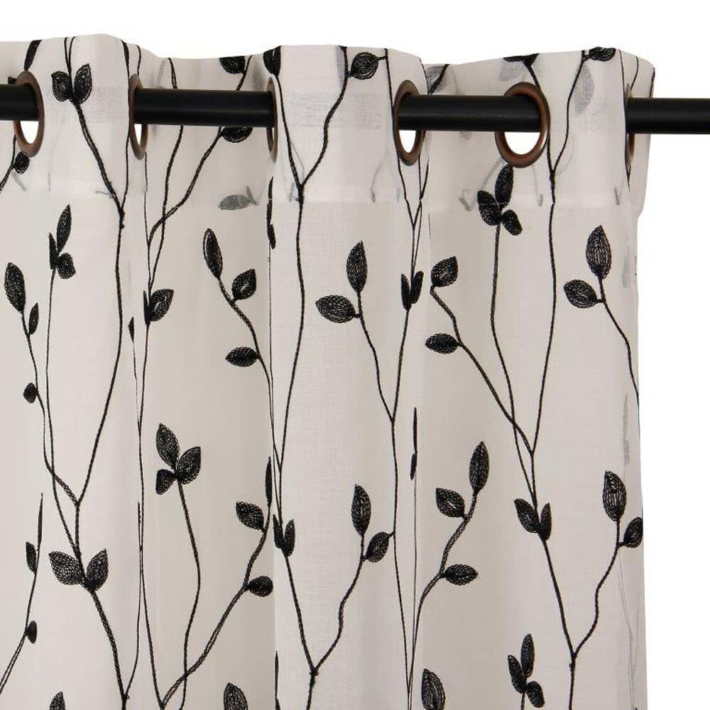 Set 2 Velos Bordado Teresita Negro (cada Pa&ntilde;o 140 X225) image number 0.0