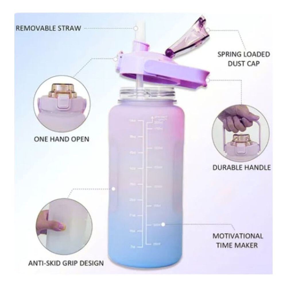 Pack 2 Botellas Agua Motivacionales De 2 Litros Y 900 Ml image number 2.0