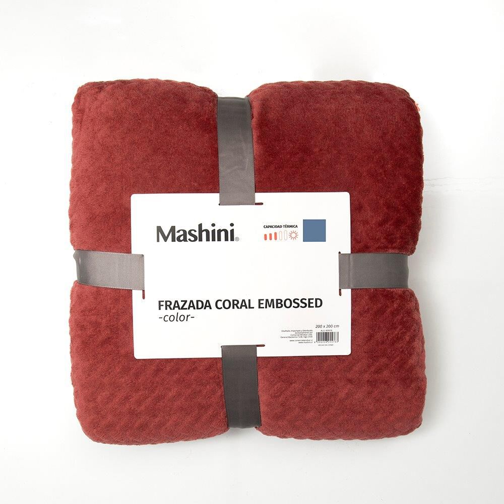 Frazada Coral Embossed 2 Plazas Burdeo image number 2.0