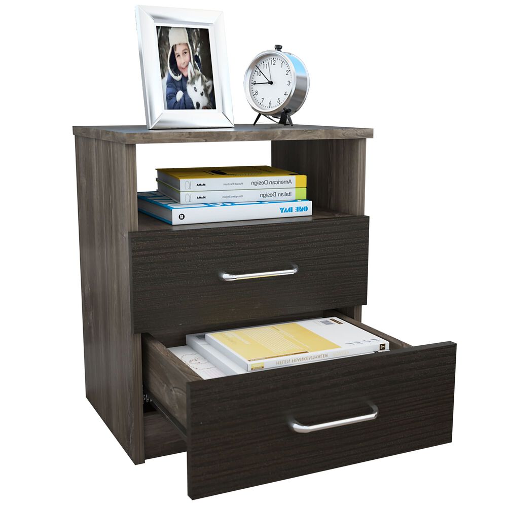 Velador 2 Cajones Fm-025n - Negro image number 1.0