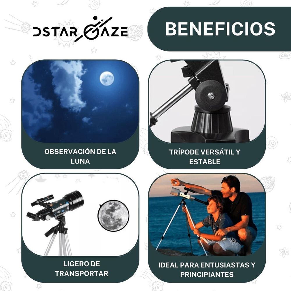 Telescopio Astron&oacute;mico 30070m Con Dise&ntilde;o Espacial image number 4.0