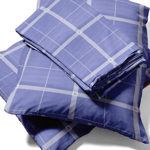 Juego De S&aacute;banas Nautica 3piezas Microfibra 1,5 Plazas Dise&ntilde;o Cuadros Azul