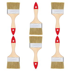 Set 6 Brocha Mango Madera 4 Pulgadas Para Pintura Pintar
