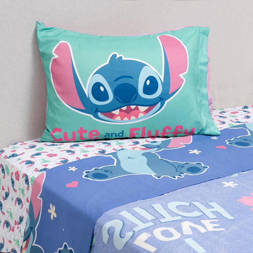 Juego De S&aacute;banas Disney Stitch Fluffly / 1.5 Plazas image number 0.0