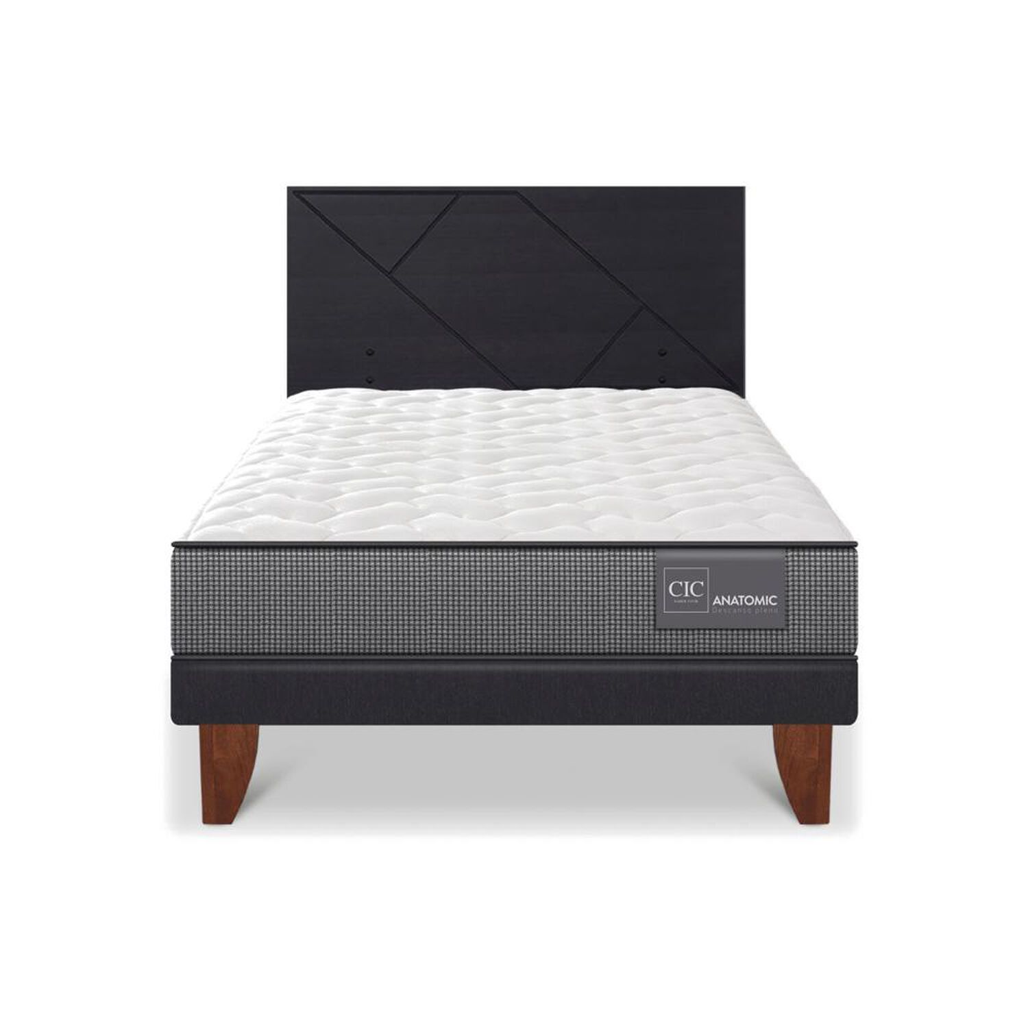 Cama Europea Cic Anatomic / 1.5 Plazas / Base Normal + Respaldo image number 0.0