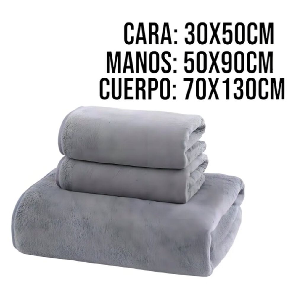 Set De 3 Toallas Gris image number 2.0