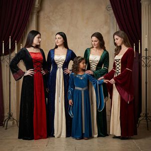 Disfraz Medieval Renacentista Mujer Vestido Largo G&oacute;tico