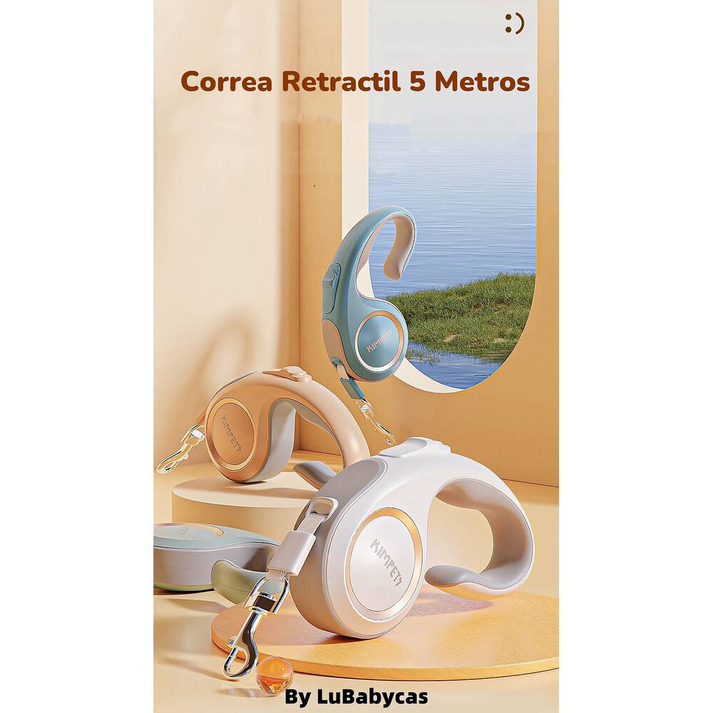 Correa Retr&aacute;ctil Para Mascotas 5mts Dorada By Lubabycas image number 1.0