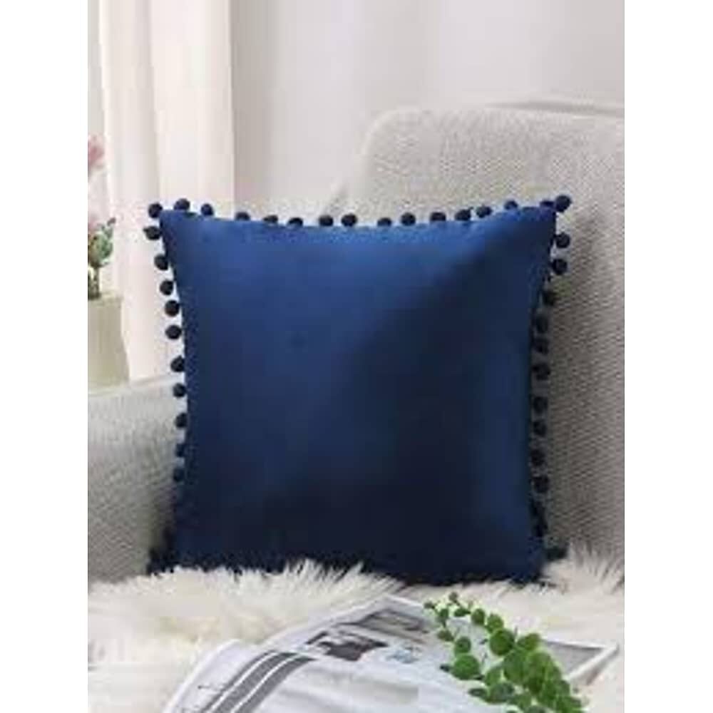Set De 2 Cojines De Terciopelo Con Pompones image number 1.0