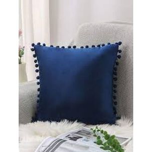 Set De 2 Cojines De Terciopelo Con Pompones