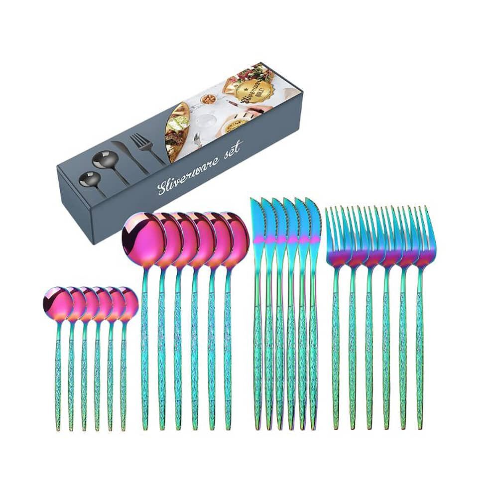 Set Cubiertos De Mesa Tornasol Acero Inoxidable 24 Piezas image number 1.0