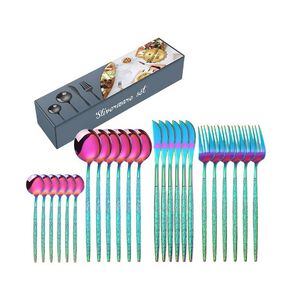 Set Cubiertos De Mesa Tornasol Acero Inoxidable 24 Piezas