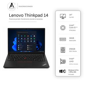 Notebook Lenovo E14 I5 10th 16gb 256gb - Win11 Office - Reacondicionado Profesional