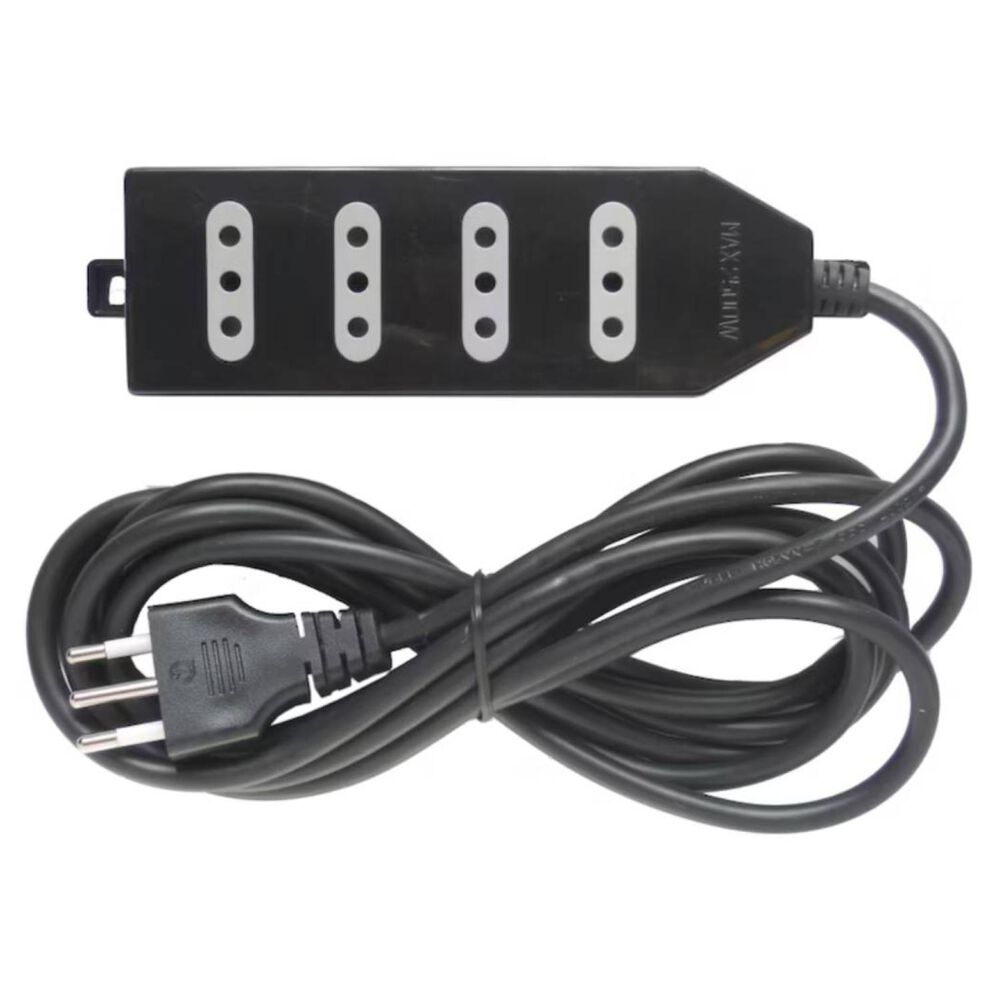 Zapatilla Alargador 3mt 4 Entradas Negro image number 0.0