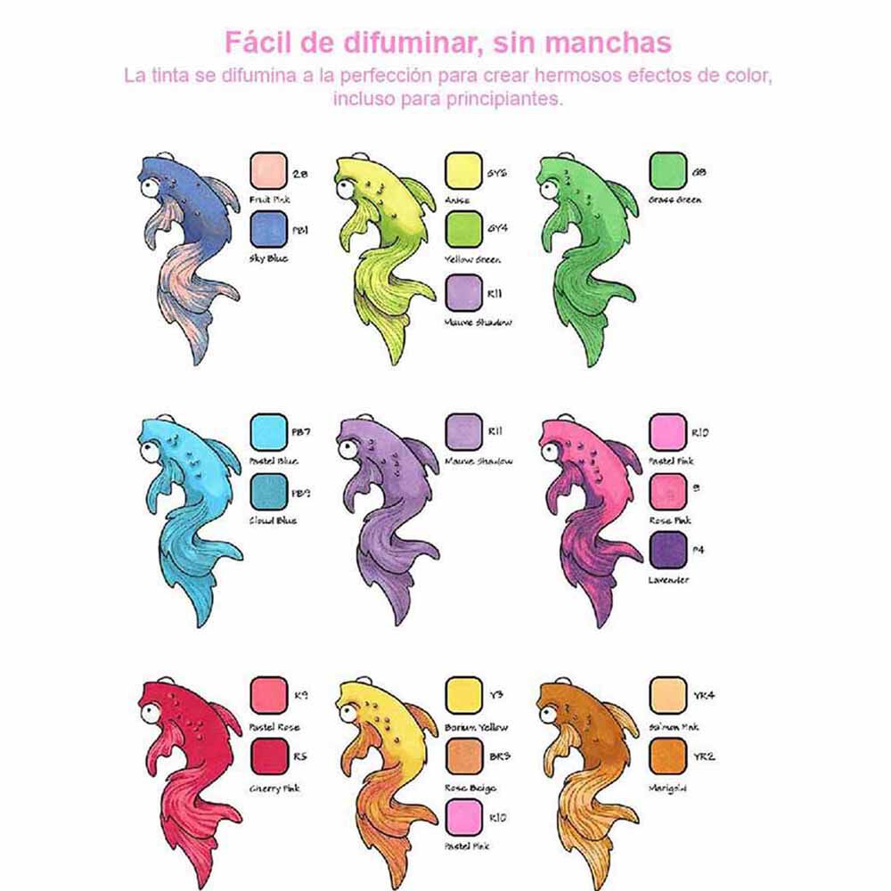 Ohuhu 104 Marcadores De Alcohol + 1 Blender. Pincel&fina image number 7.0