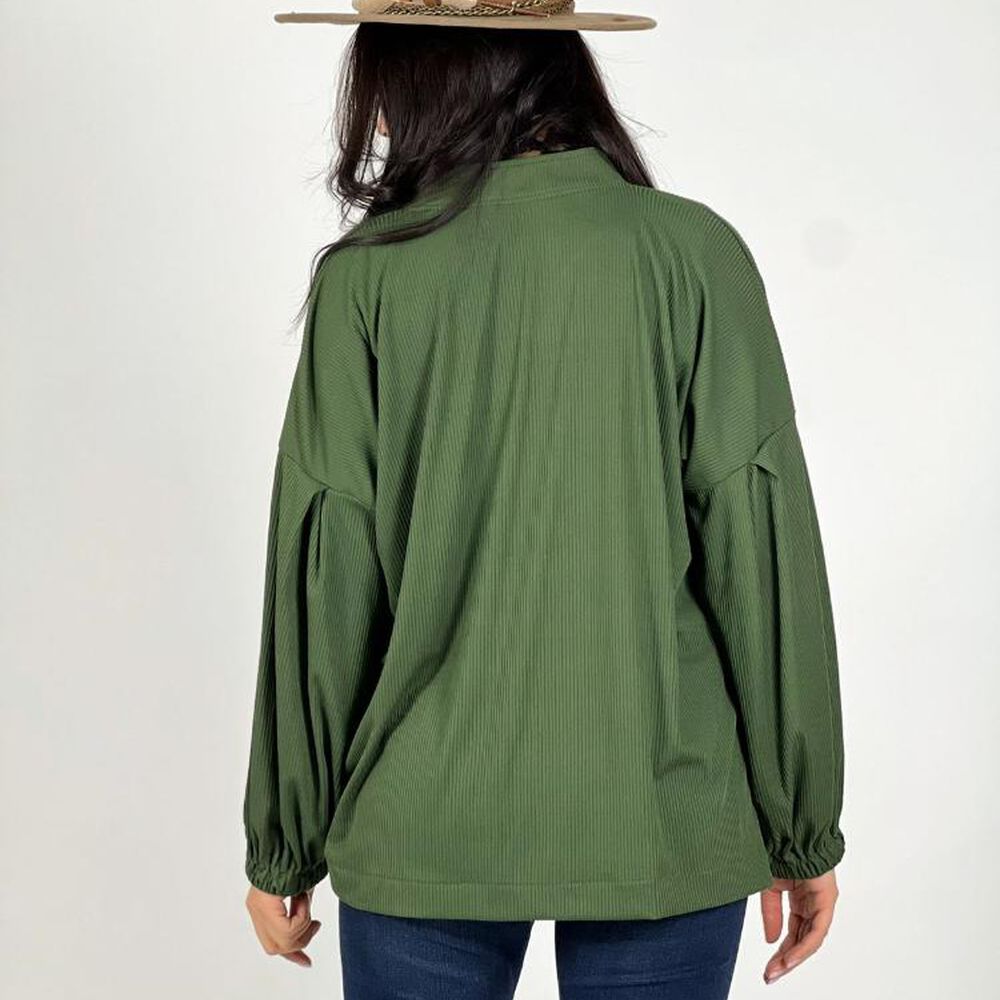 Blusa Cuello V Mangas Globo image number 8.0
