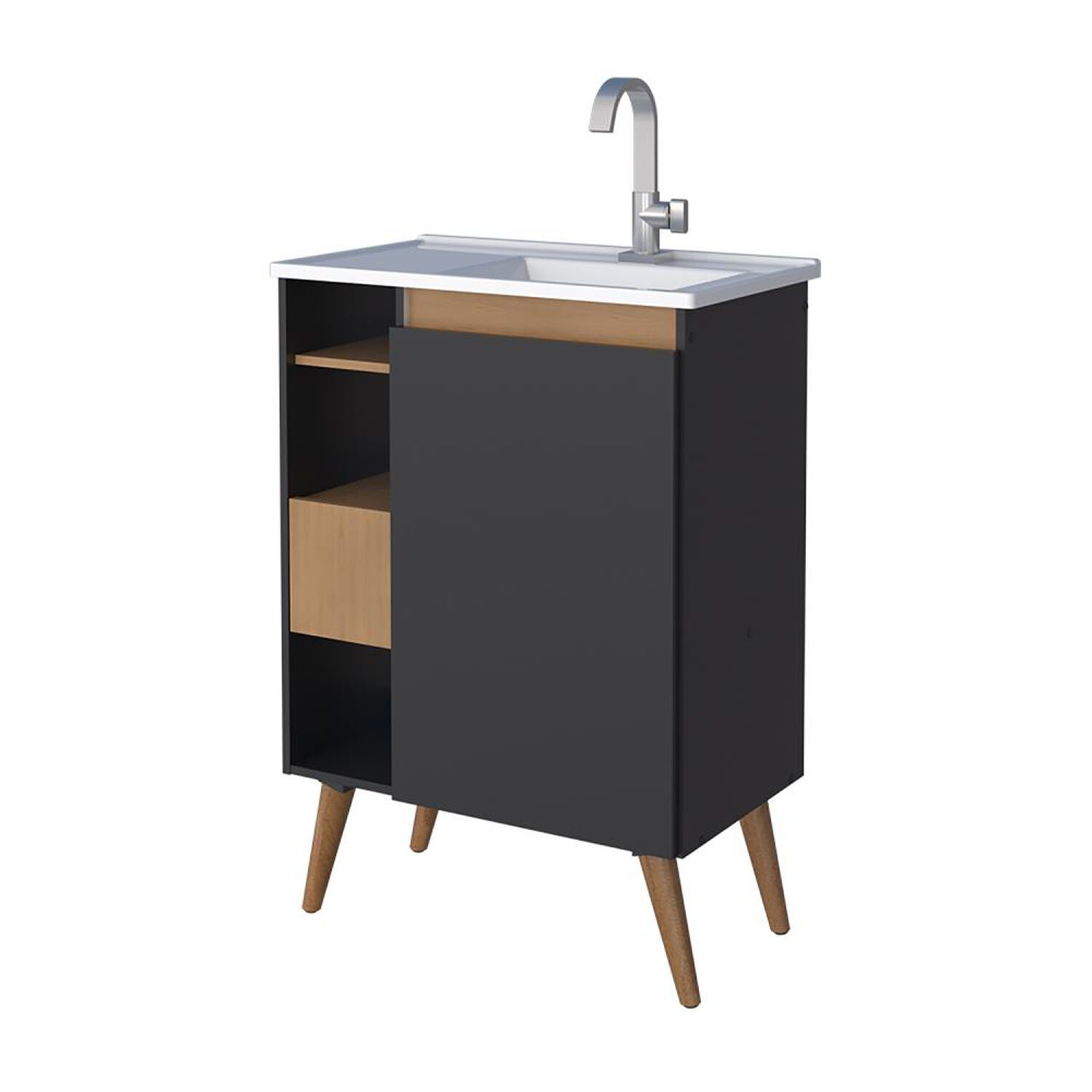 Vanitorio Vekkahome L&oacute;tus 60 Dark / 1 Puerta image number 4.0