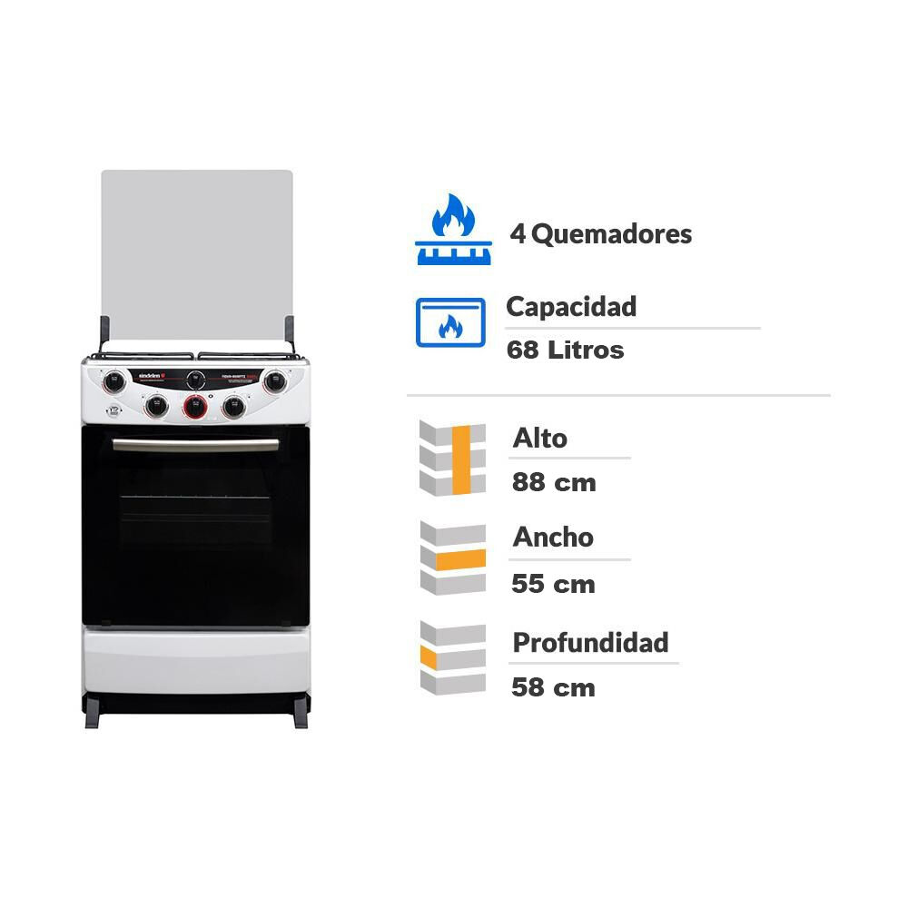 Cocina A Gas Sindelen CH-9350 / 4 Quemadores image number 1.0