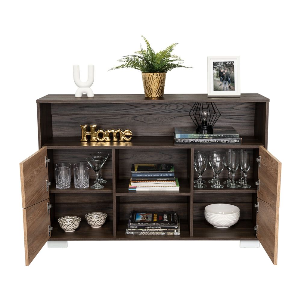 Arrimo 2 Puertas Y 1 Repisa Fm-006o - Caf&eacute; Oscuro Y Caf&eacute; Blanco image number 2.0