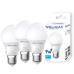 Pack De 3 Ampolletas Wellmax E-27 9w Luz Fria Led Samsung