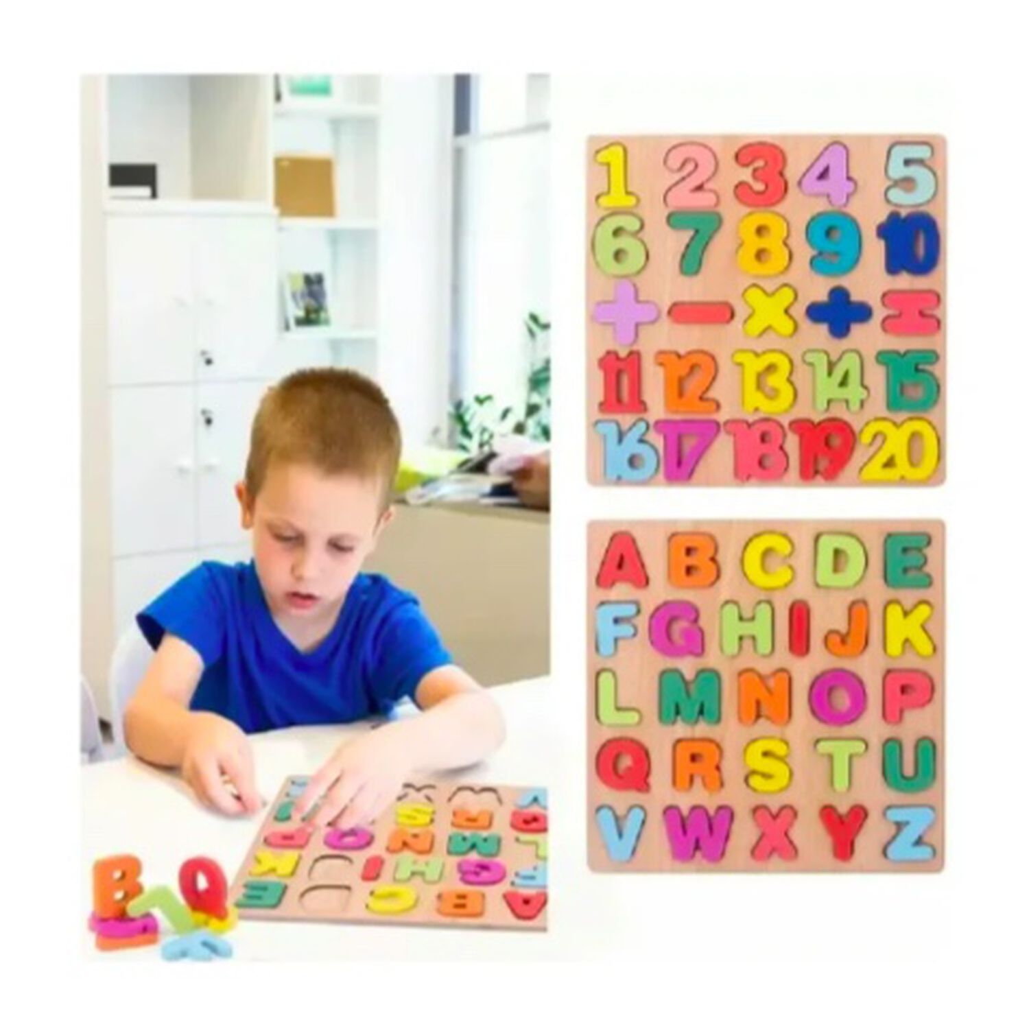 Pack Letras Y N&uacute;meros Madera Montessori image number 1.0