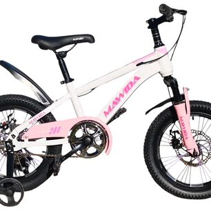 Bicicleta Aro 16 Mawida Con Freno Disco Blanco Rosado