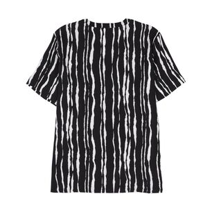 Blusa Full Print Aplicaci&oacute;n Bot&oacute;n Manga Corta Cuello V Mujer Geeps