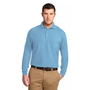 Polera Pique Lisa Manga Larga Celeste Sangiovanni