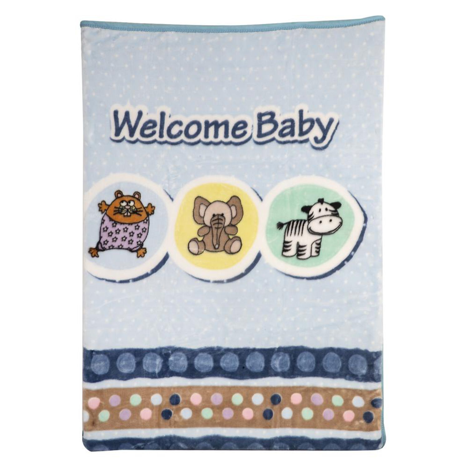 Frazada Reversible Bebesit Animal Celeste image number 1.0