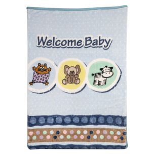 Frazada Reversible Bebesit Animal Celeste