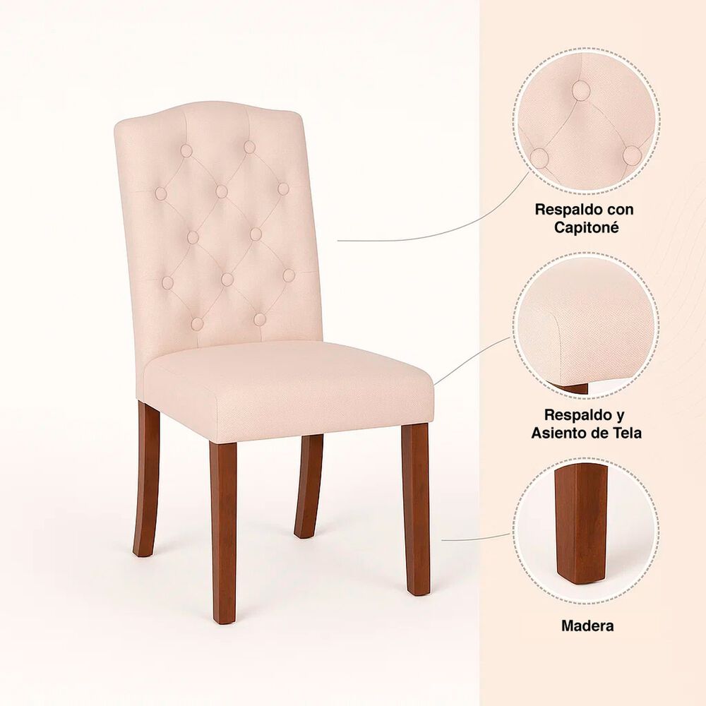 Pack De 2 Sillas De Comedor Acolchada Madera Elegance image number 4.0