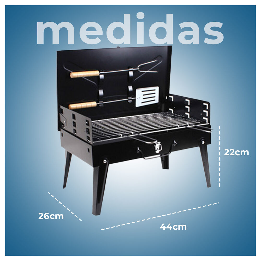 Mini Parrilla Plegable Portátil Tipo Maleta Para Asados A Carbón image number 4.0