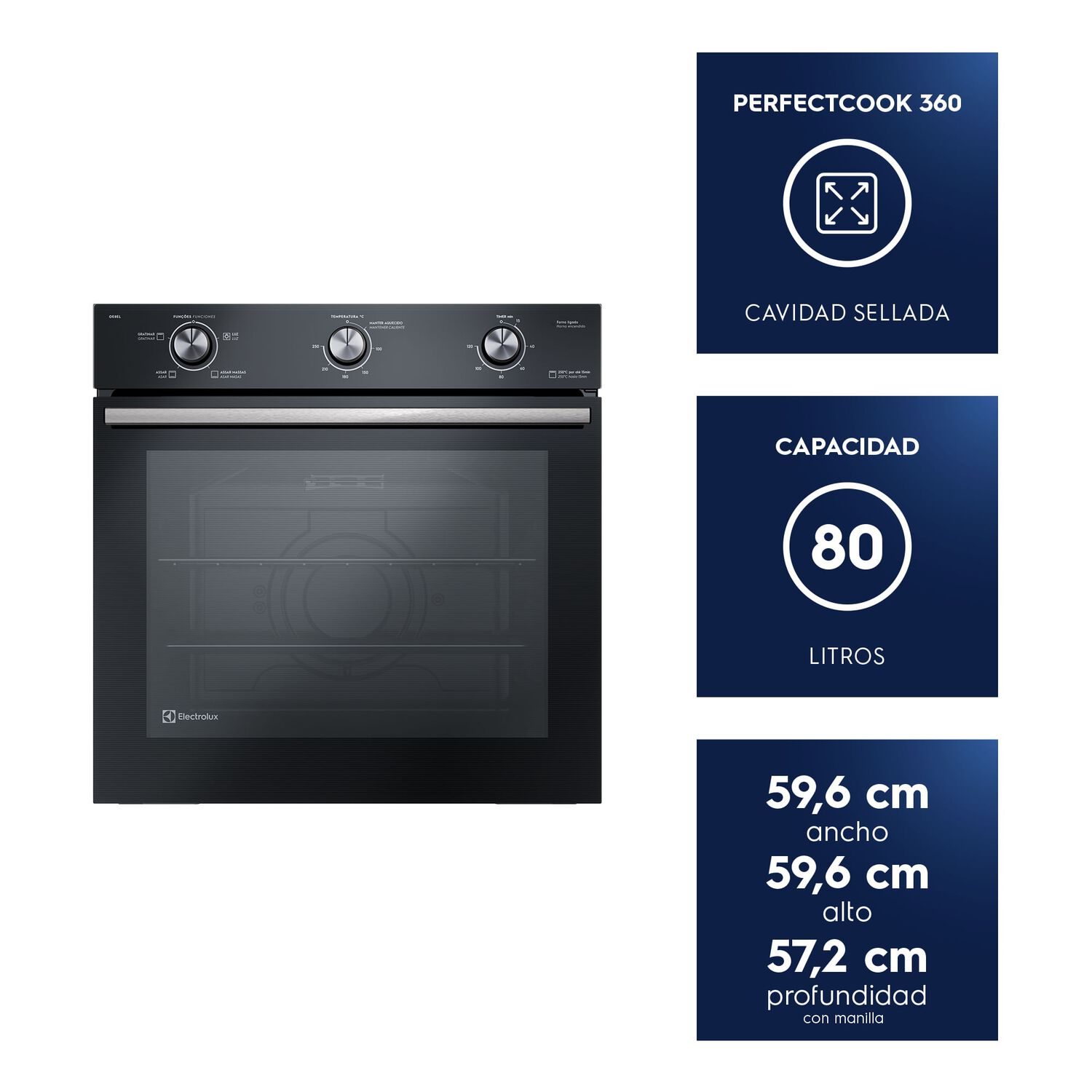 Horno Empotrable El&eacute;ctrico 80l Efficient Perfectcook Oe8el image number 1.0